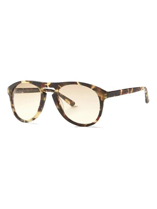 Banana Republic Womens Westward Leaning   Galileo Sunglasses Tortoise With Reclaimed Maple Inlay Size One Size