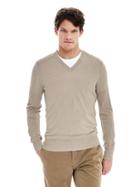 Banana Republic Mens Silk Linen Vee Pullover Size L Tall - Country Beige