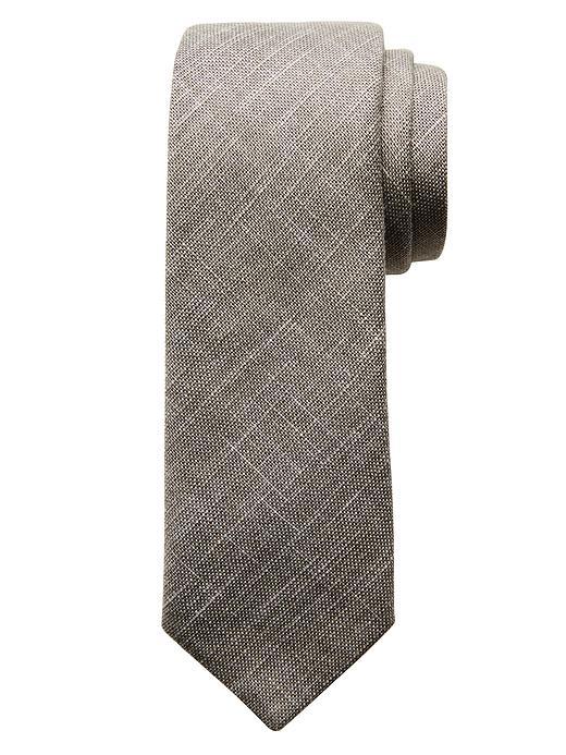 Banana Republic Mens Solid Cotton Tie Size One Size - Jet Gray