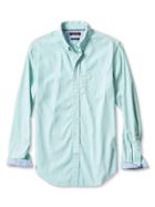 Banana Republic Mens Camden Fit Micro Stripe Custom 078 Wash Shirt Size Xl - Surf Spray