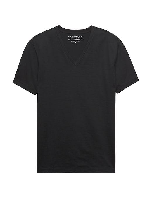 Banana Republic Mens Authentic Supima Cotton V-neck T-shirt Black Size M
