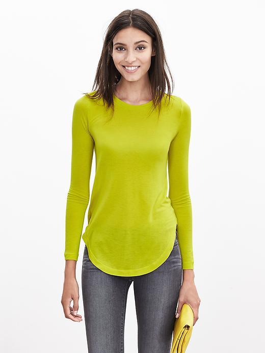 Banana Republic Womens Modal Crew Tee Size L - Sunny Day Green