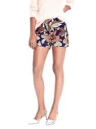 Banana Republic Womens Leaf Print Short - Blue Print