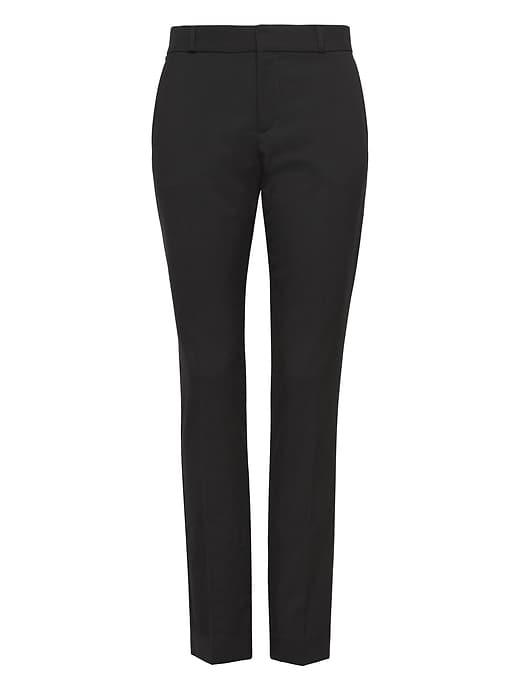 Banana Republic Womens Ryan Slim Straight-fit Lightweight Wool Pant Black Size 12