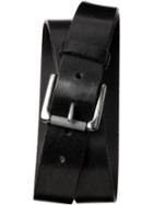 Banana Republic Men's Tumbled Black Leather Belt - Black