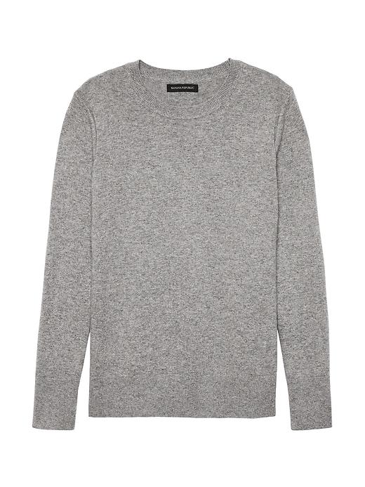 Banana Republic Womens Italian Merino-blend Crew-neck Sweater Heather Gray Size S