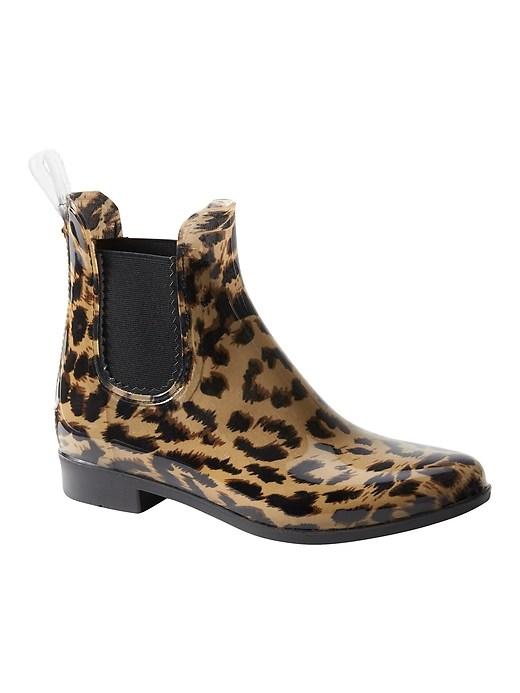 Banana Republic Womens Short Chelsea Rainboot Camel & Black Size 7