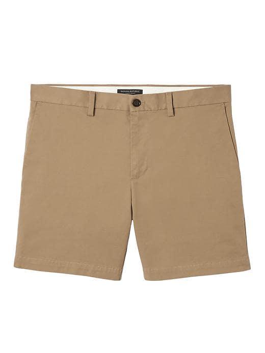 Banana Republic Mens Aiden Slim Stretch Cotton 7 Short - Acorn