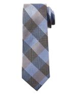 Banana Republic Mens Woven Check Silk Nanotex Tie Blue Frost Size One Size