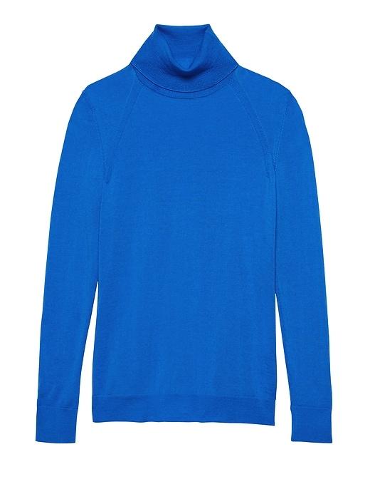 Banana Republic Womens Machine-washable Merino Wool Turtleneck Sweater Bright Blue Size Xxs