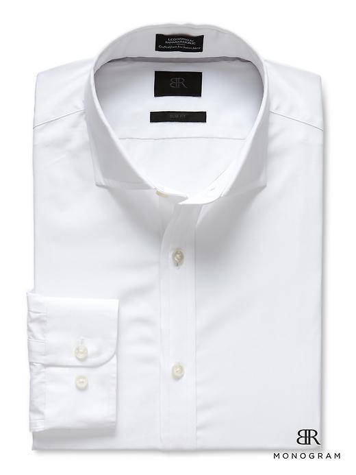 Banana Republic Monogram Solid Dress Shirt - White