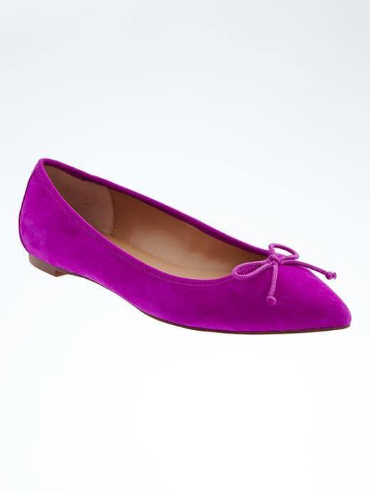 Banana Republic Pointed Toe Flat - Neon Fuschia