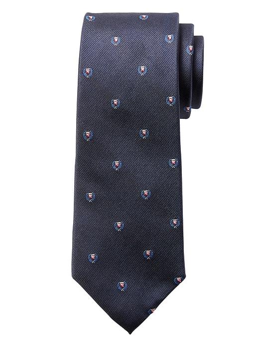 Banana Republic Mens Crest Silk Nanotex Tie Navy Size One Size