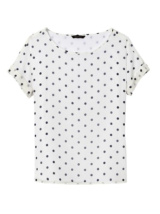 Banana Republic Womens Print Polished Tee White Size M