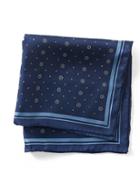 Banana Republic Mens Foulard Silk Pocket Square Navy Star Size One Size