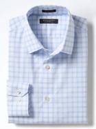 Banana Republic Mens Grant Fit Non Iron Stretch Windowpane Shirt - Victorian Blue