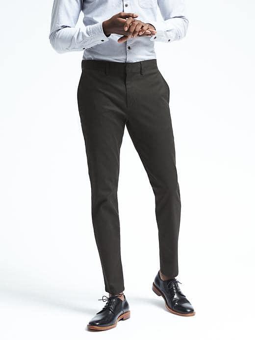 Banana Republic Mens Fulton Skinny Stretch Chino - Gray