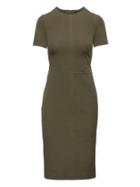 Banana Republic Womens Side-button Bi-stretch Sheath Dress Olive Size 14