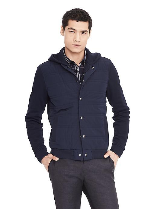 Banana Republic Mens Snap Front Fleece Jacket - Navy