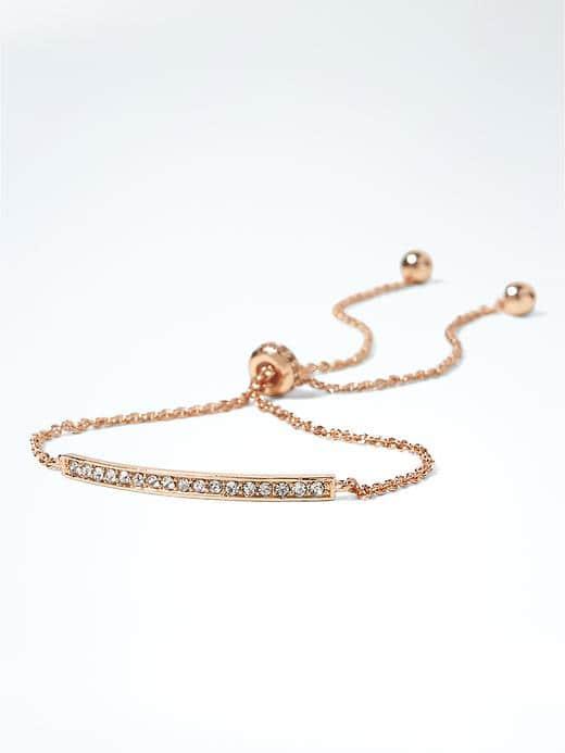 Banana Republic Pave Bar Slider Bracelet - Rose Gold