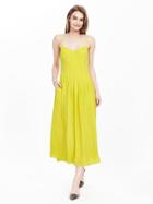 Banana Republic Womens Pleated Strappy Maxi Dress Size 0 - Green