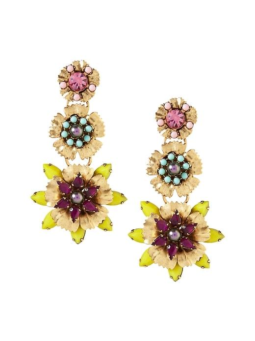 Banana Republic Womens Elizabeth Cole   Tropical Flower Earring Gold Size One Size