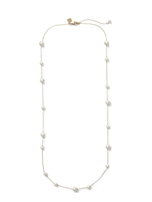 Banana Republic Womens Pearl Stationary Necklace Gold Size One Size
