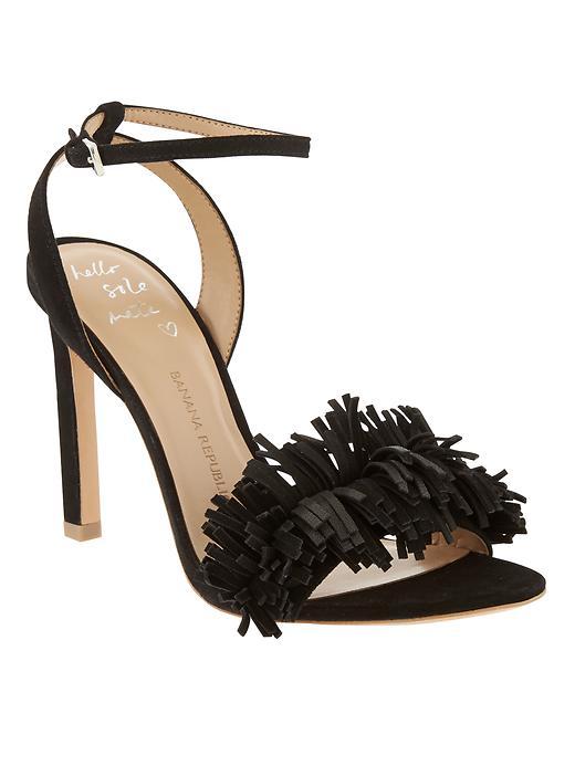 Banana Republic Honey Fringe Sandal Size 10 - Black