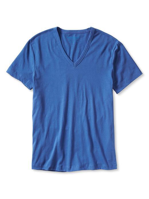 Banana Republic Mens Soft Wash Vee Tee Size L - Cascade Blue