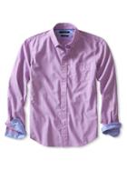Banana Republic Mens Grant Fit Custom 078 Wash Lilac Shirt Size L Tall - Lilac Combo
