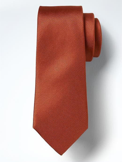 Banana Republic Mens Oxford Silk Nanotex Tie - Autumn Sunset