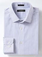 Banana Republic Mens Camden Fit Non Iron Stretch Strip Shirt - Riviera Blue