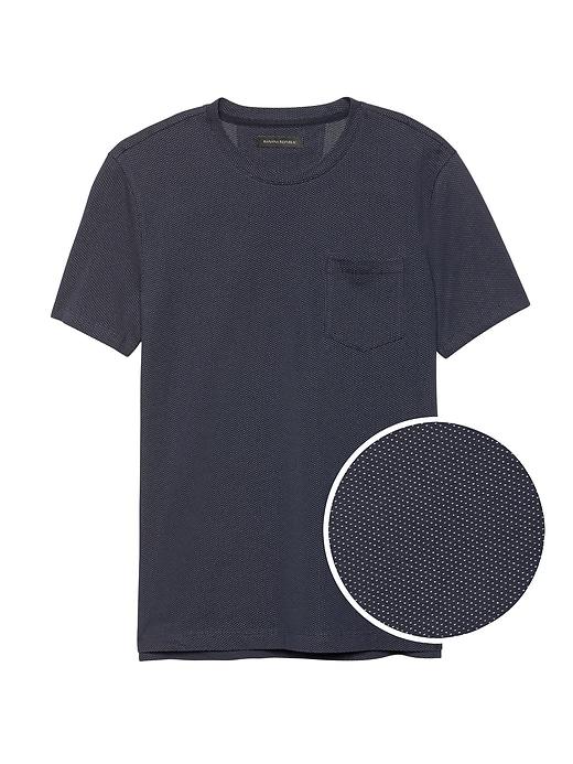 Banana Republic Mens French Terry Dot Crew-neck T-shirt Navy Size Xxl