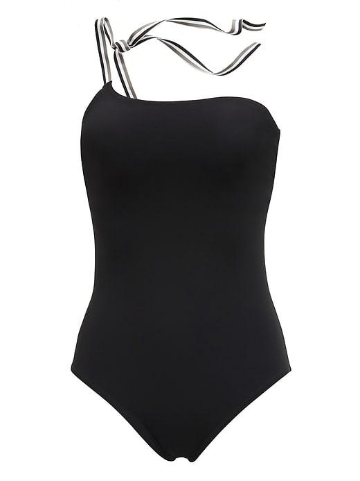 Banana Republic Womens Karla Colletto   Mayfair One-shoulder One Piece Black Size 14