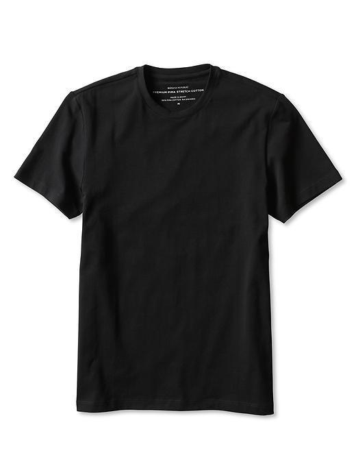 Banana Republic New Stretch Pima Cotton Basic Tee - Black