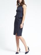 Banana Republic Womens Bi-stretch Side-peplum Sheath Dress Navy Size 8