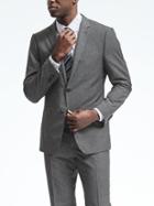 Banana Republic Mens Slim Monogram Grey Wool Blend Suit Jacket - Gray Texture