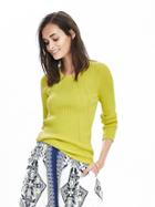 Banana Republic Womens Rib Knit Crew Sweater Size L - Yellow