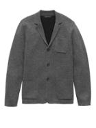 Banana Republic Mens Milano-stitch Sweater Blazer Dark Charcoal Size Xs