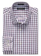 Banana Republic Mens Camden Fit Dobby Gingham Non Iron Shirt Size M Tall - Red