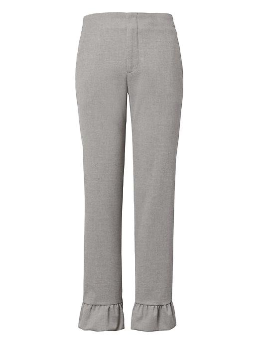 Banana Republic Womens Logan Fit Luxe Brushed Twill Ruffle Hem Crop Pant - Dark Gray