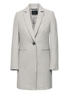 Banana Republic Womens Petite Italian Melton Wool-blend Tailored Car Coat Light Gray Size 10
