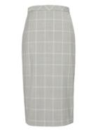Banana Republic Womens Machine-washable Italian Wool Blend Pencil Skirt With Side Slit Light Gray & White Size 0