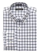 Banana Republic Mens New Slim-fit Tech-stretch Cotton Windowpane Shirt White Size M