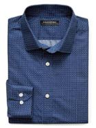 Banana Republic Mens Tailored Slim Fit Non Iron Navy Dot Shirt Size L Tall - Basic Blue