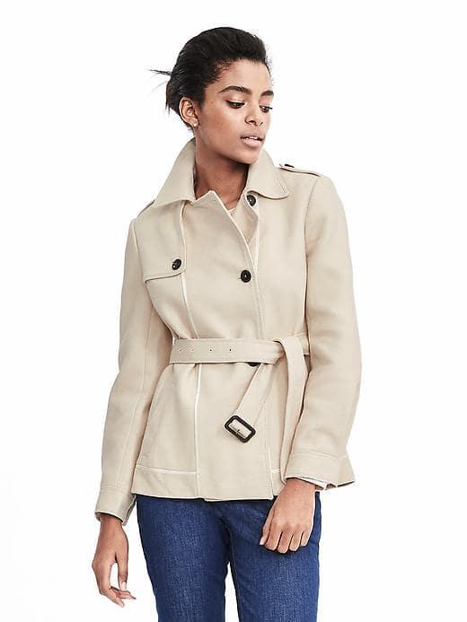 Banana Republic Cropped Trench - Khaki