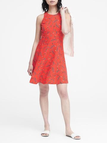 Banana Republic Floral Paneled Fit-and-flare Dress