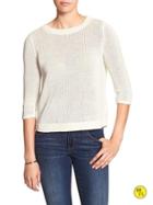 Banana Republic Womens Factory Linen/cotton Open-back Sweater White Out Size Xs