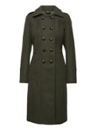Banana Republic Womens Italian Melton Wool-blend Military Coat Dark Olive Green Size 0