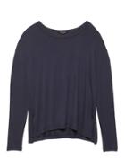 Banana Republic Womens Soft-stretch Long-sleeve Relaxed T-shirt Navy Blue Size Xl